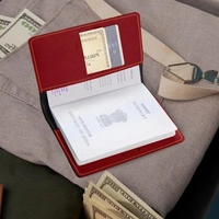 Personalized Leather Passport Cover - Red