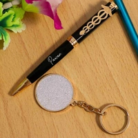 Personalized Black-Gold Pen Keychain Combo