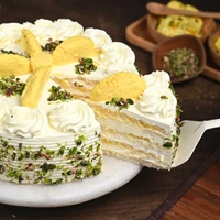 Rasmalai Pista Whipped Cream Cake - 1.5 Kg