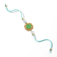 Tranquil Green Lotus Pearl Rakhi