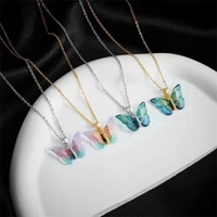 Vibrant Blue Silver Winged Beauty Necklace