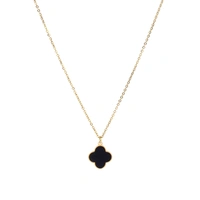 Black Beauty Clover Gold Necklace