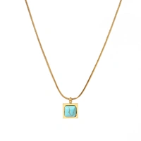 Sapphire Square Gold Necklace