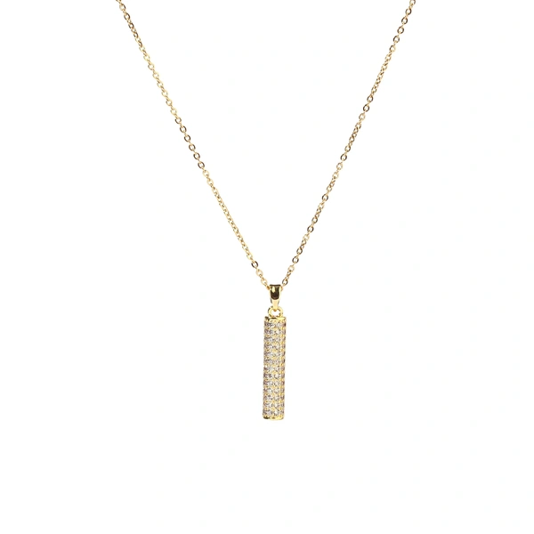 Isla Crystal Studded Gold Necklace