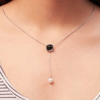 Moon Pearl Silver Necklace