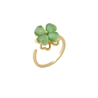 Nyrah Spinner Green Floral Ring