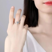 Cute Evil Eye Adjustable Ring - Silver