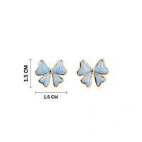 Sapphire Ribbon Gold Earrings