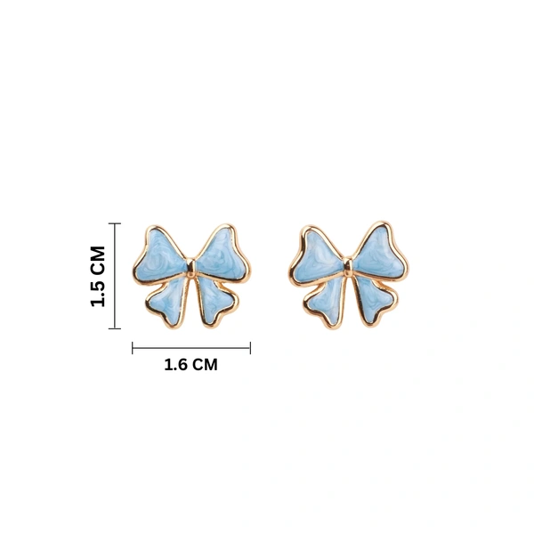 Sapphire Ribbon Gold Earrings