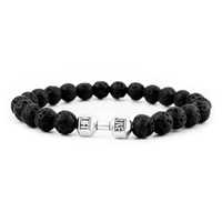 Strength Beaded Stone Band - Silver