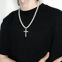Pearl Pinnacle Cross Necklace