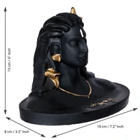 Black Polyresin Handcrafted Adiyogi Lord Shiva Statue