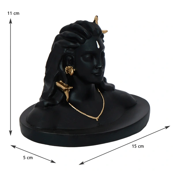 Black Polyresin Handcrafted Adiyogi Lord Shiva Statue