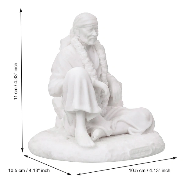 White Polyresin Sai Baba Statue
