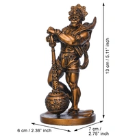Golden Polyresin Handcrafted Standing Lord Hanuman Idol With Gada/Mace