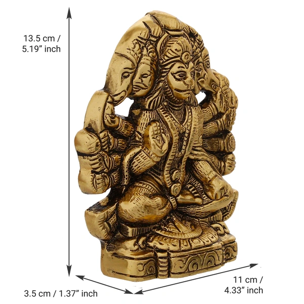Brown And Copper Polyresin Blessing Lord Hanuman Idol