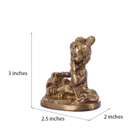 Brass Laddu Gopal Eating Makhan Lord Krishna Idol
