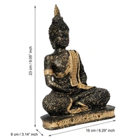 Golden And Black Meditating Lord Buddha Handcrafted