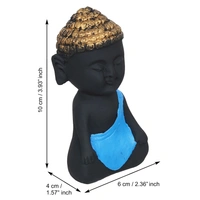 Black & Golden Polyresin Handcrafted Meditating Buddha Statue