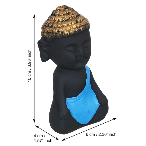 Black & Golden Polyresin Handcrafted Meditating Buddha Statue