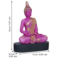 Purple & Golden Polyresin Handcrafted Meditating Lord Buddha Statue