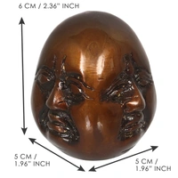 Antique Finish 3 Side Laughing Buddha Face Statue