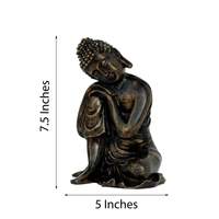 Polyresin Black Resting Buddha On Knee Statue