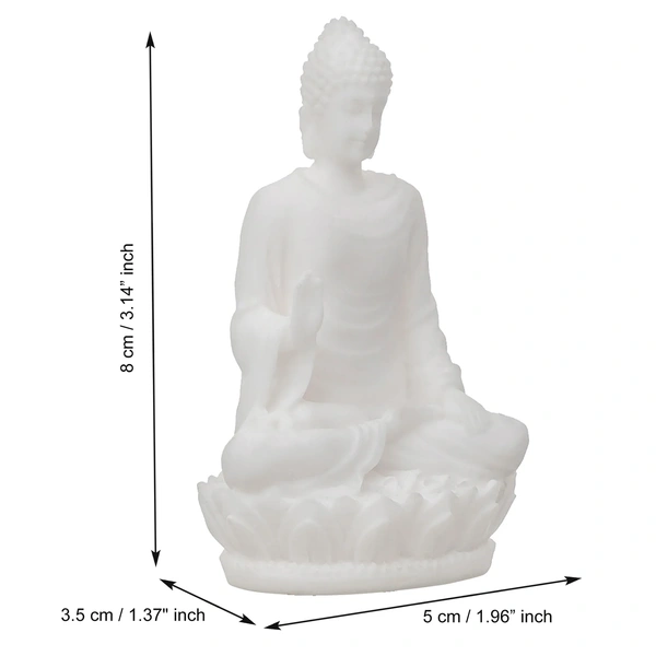 White Polyresin Meditating Lord Buddha Statue
