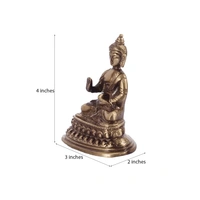 Golden Brass Meditating Buddha Statue