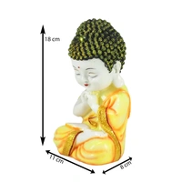 Polyresin Yellow And White Praying Monk Buddha Statue
