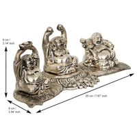 Silver Set Of 3 Laughing Buddha