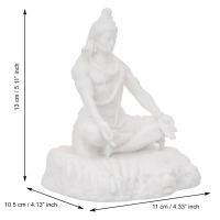White Polyresin Lord Shiva Sitting Statue