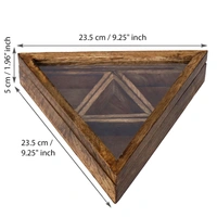 4 Triangle Compartments Handcrafted Wooden Spice Box