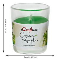 Set Of 5 Green Apple Scented Glass Candle