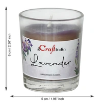 Set Of 5 Glass Lavender Scented Candles