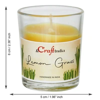 Set Of 2 Lemon Grass Scented Glass Candle