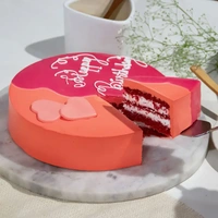 Pink & Orange Red Velvet Cake - 1 Kg