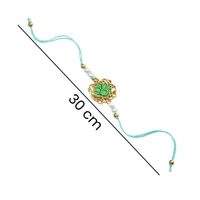 Tranquil Green Lotus Pearl Rakhi