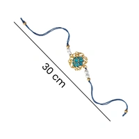 Tranquil Blue Lotus Pearl Rakhi