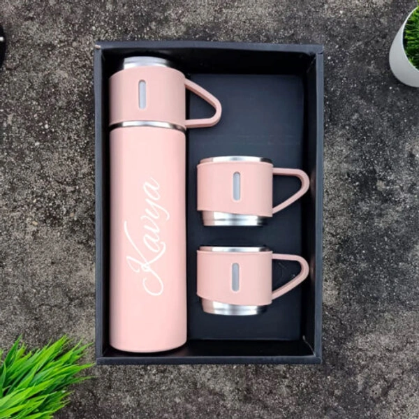 Customized Vacuum Flask Set with Personalized Steel Cups