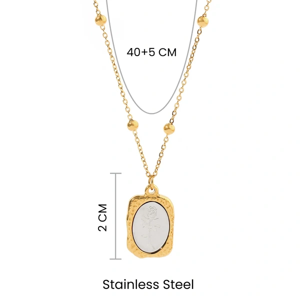 Mystical Rose Charm Gold Necklace