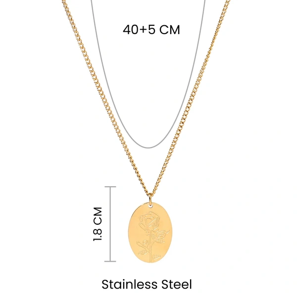 Rose Impression Charm Gold necklace