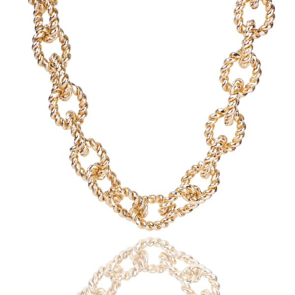 Stylish Gold Chain Links Necklace