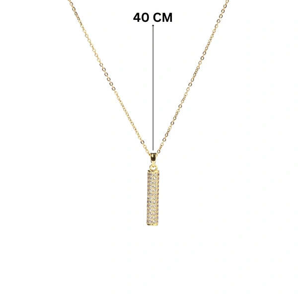 Isla Crystal Studded Gold Necklace
