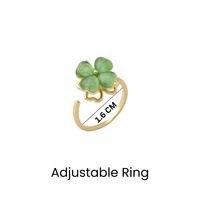 Nyrah Spinner Green Floral Ring