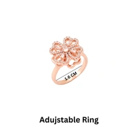 Floral Heart Crystal Spinner Ring