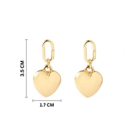 Hanging Heart Gold Earring