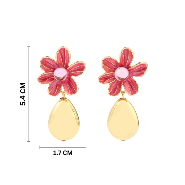 Palatial Floral Drop Gold Earring