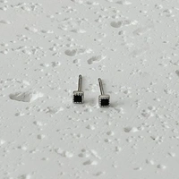Cannabis Silver Black Studs