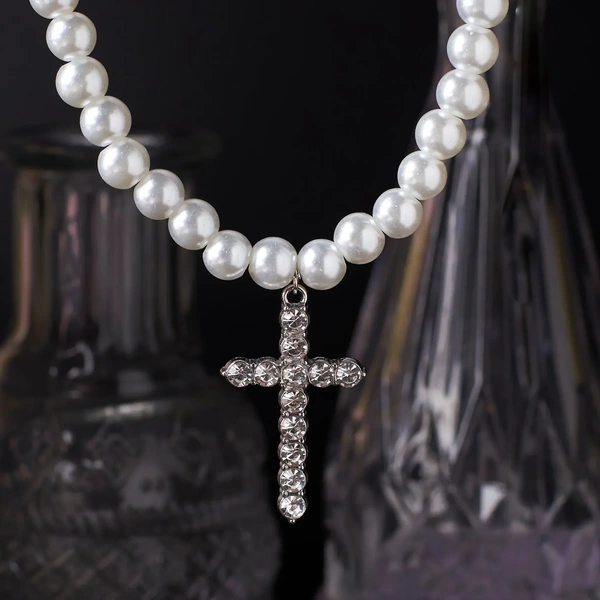 Pearl Pinnacle Cross Necklace